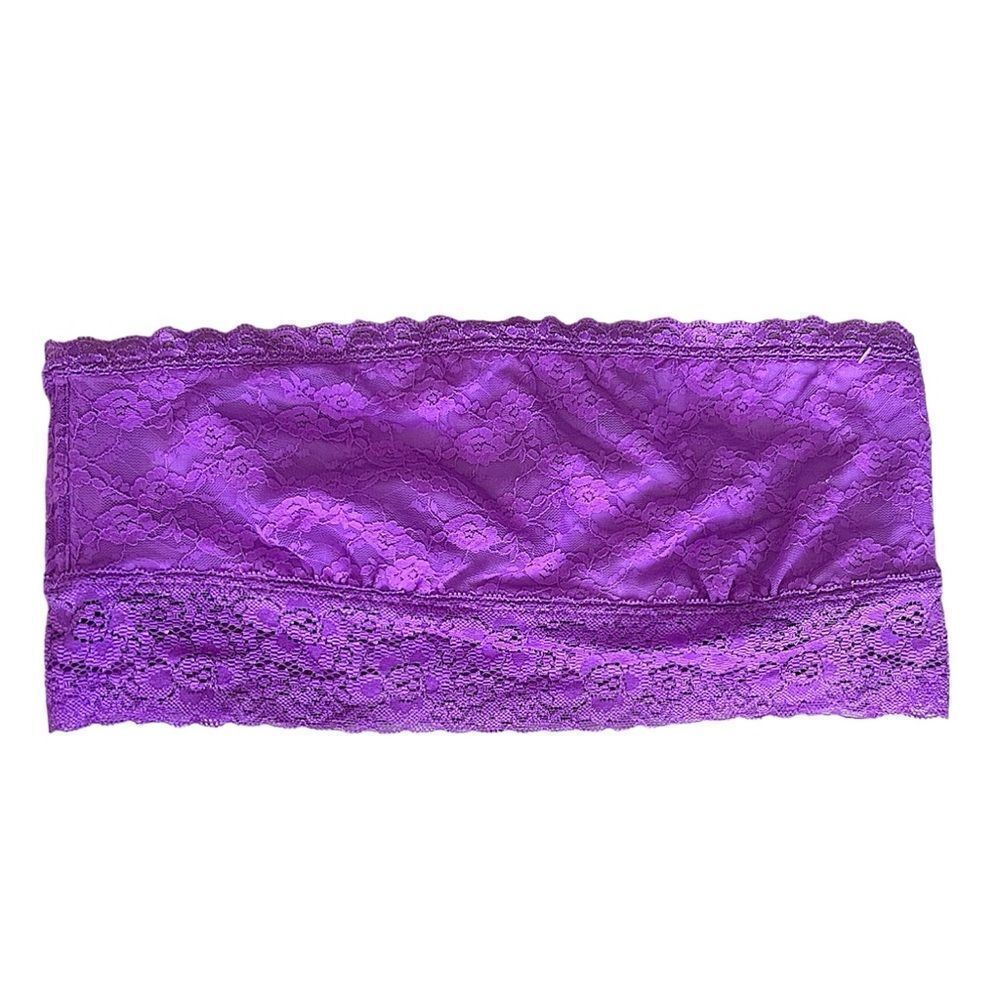 Victoria’s Secret PINK Purple Lace Boned Bandeau Size M NWOT